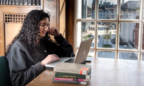 Student on laptop